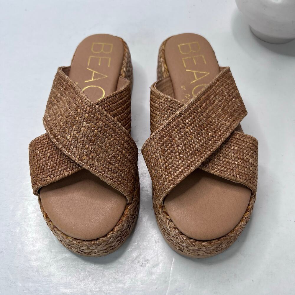 Beach by Matisse Caravan Espadrille Platform Dress Sandal Tan Women 7M Tried On